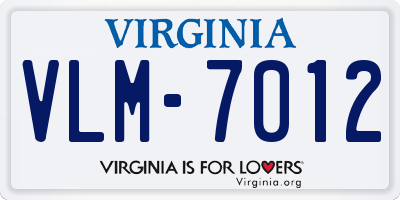 VA license plate VLM7012