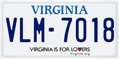 VA license plate VLM7018