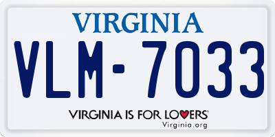 VA license plate VLM7033