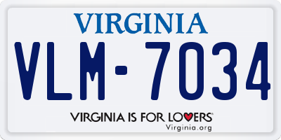 VA license plate VLM7034