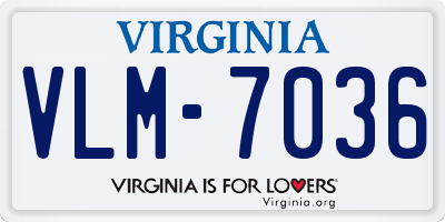 VA license plate VLM7036