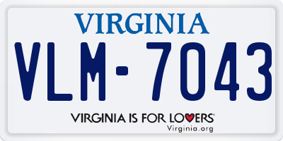 VA license plate VLM7043