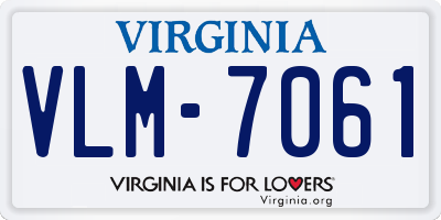 VA license plate VLM7061