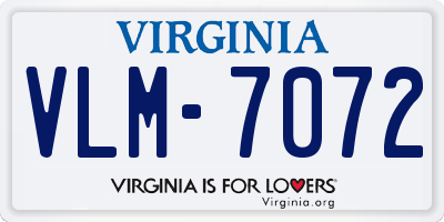 VA license plate VLM7072