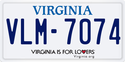 VA license plate VLM7074