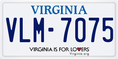 VA license plate VLM7075