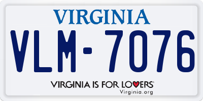 VA license plate VLM7076