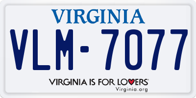 VA license plate VLM7077