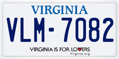 VA license plate VLM7082