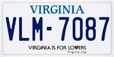 VA license plate VLM7087