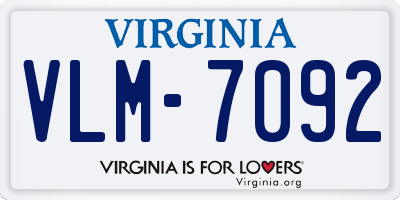 VA license plate VLM7092