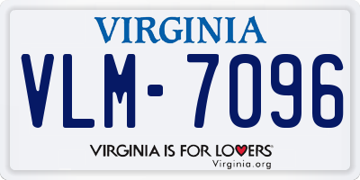 VA license plate VLM7096