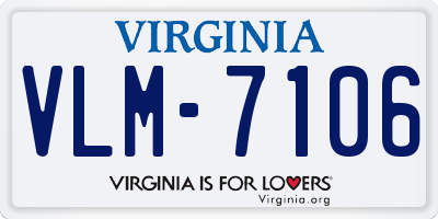 VA license plate VLM7106