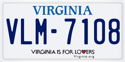 VA license plate VLM7108