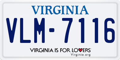 VA license plate VLM7116