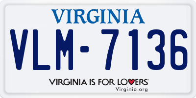 VA license plate VLM7136