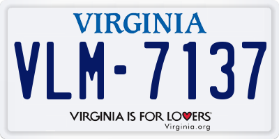 VA license plate VLM7137