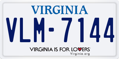 VA license plate VLM7144