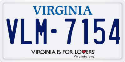 VA license plate VLM7154