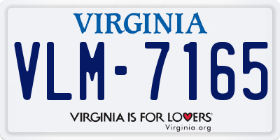 VA license plate VLM7165