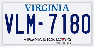 VA license plate VLM7180