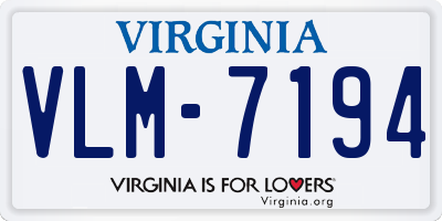 VA license plate VLM7194