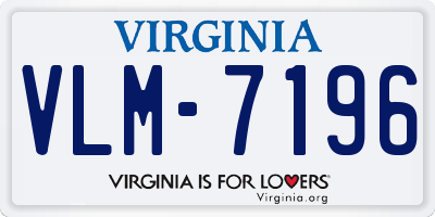 VA license plate VLM7196