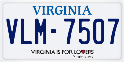 VA license plate VLM7507