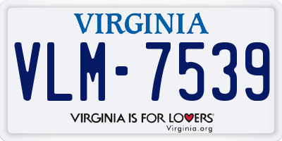 VA license plate VLM7539