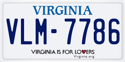 VA license plate VLM7786