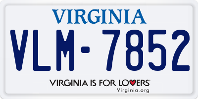 VA license plate VLM7852