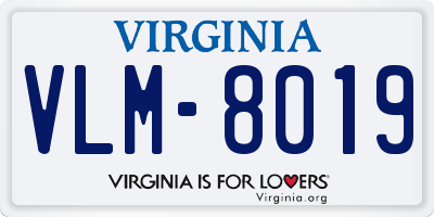 VA license plate VLM8019