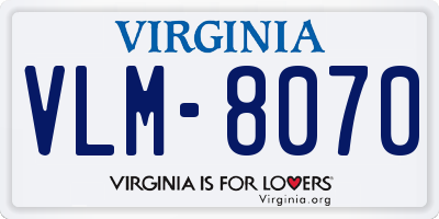 VA license plate VLM8070