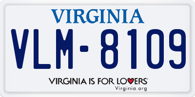 VA license plate VLM8109