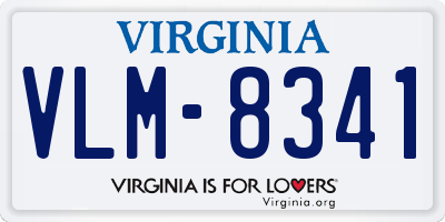 VA license plate VLM8341