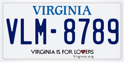 VA license plate VLM8789