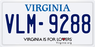 VA license plate VLM9288