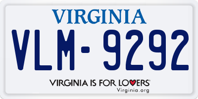 VA license plate VLM9292