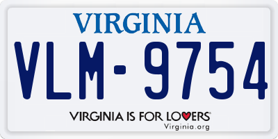 VA license plate VLM9754