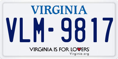 VA license plate VLM9817