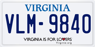 VA license plate VLM9840