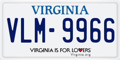 VA license plate VLM9966