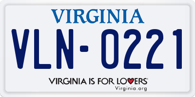 VA license plate VLN0221