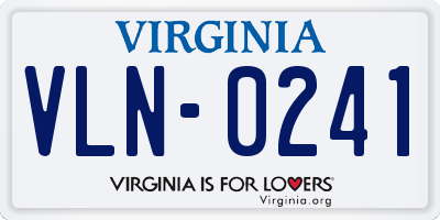 VA license plate VLN0241