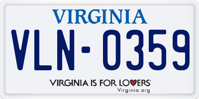 VA license plate VLN0359