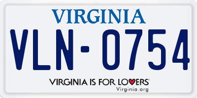 VA license plate VLN0754
