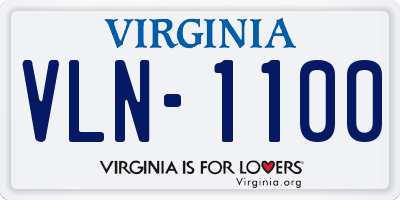 VA license plate VLN1100