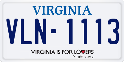 VA license plate VLN1113
