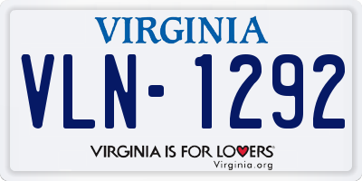 VA license plate VLN1292