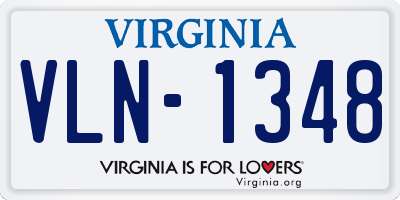 VA license plate VLN1348